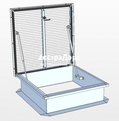 Противопожарный люк с газовыми амортизаторами 800*800