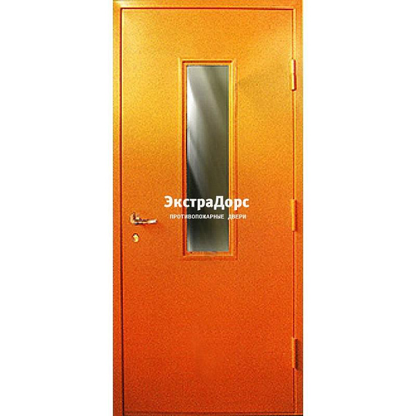 Противопожарная дверь анти-дым оранжевая со стеклом в Люберцах  купить